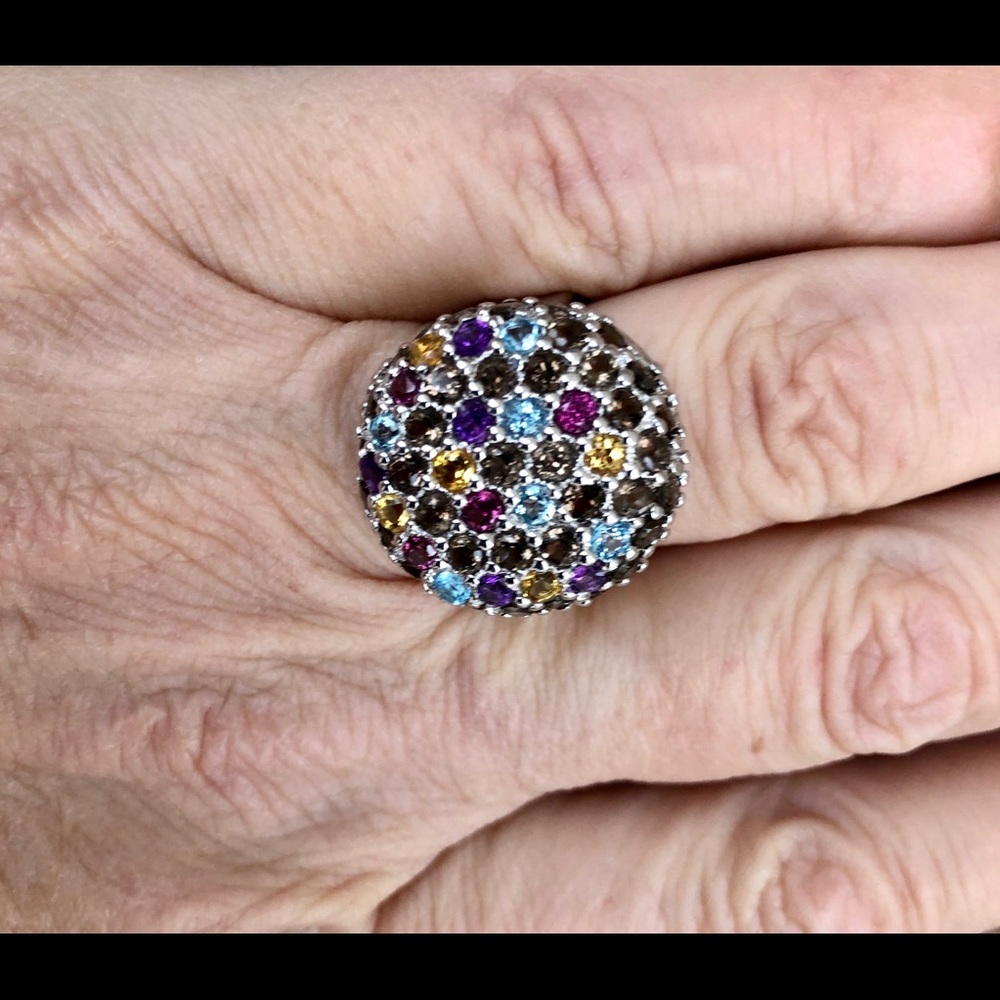 Gem Insider  3.42ctw Pave Button Ring Size 7